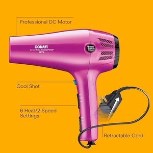 Conair Cord-Keeper 1875 Pink Hair Dryer